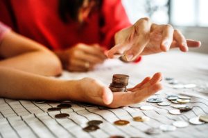counting money in the form of coins