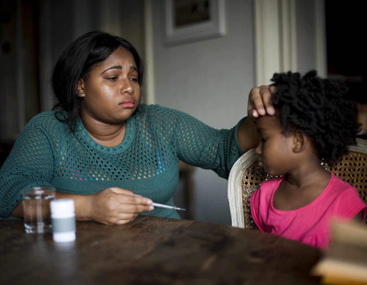 mom with sick child