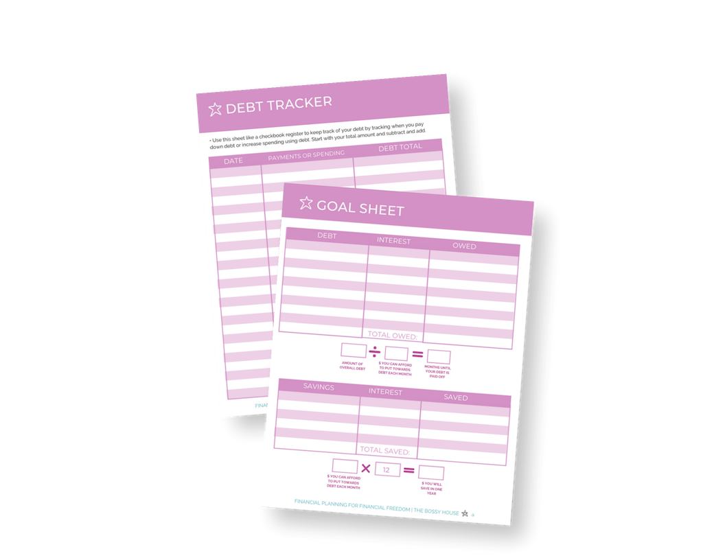 Financial planning sheets